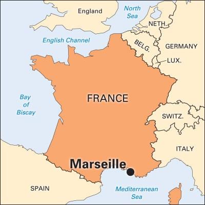 kui on Marseille, prantsusmaa kaart