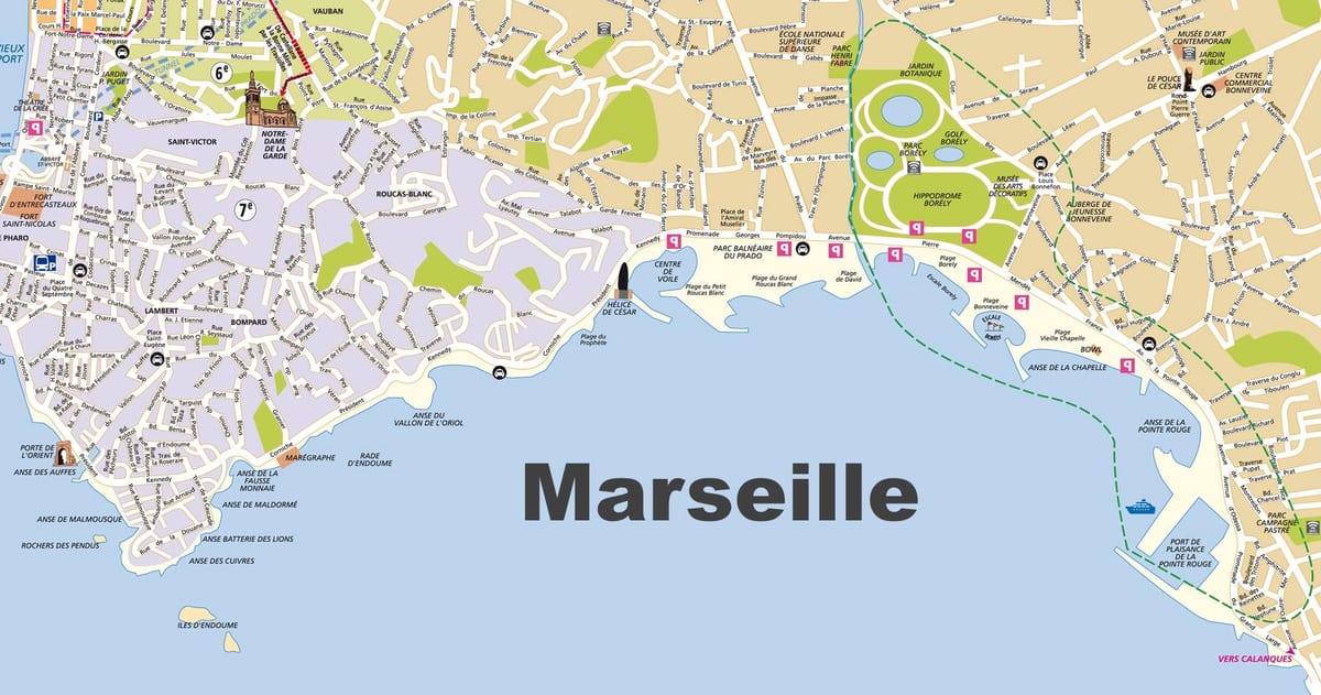 Marseille rannad kaart