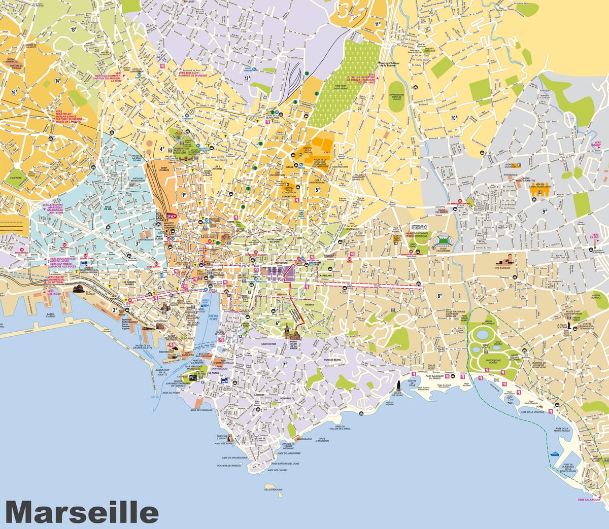 kaart Marseille naabruses