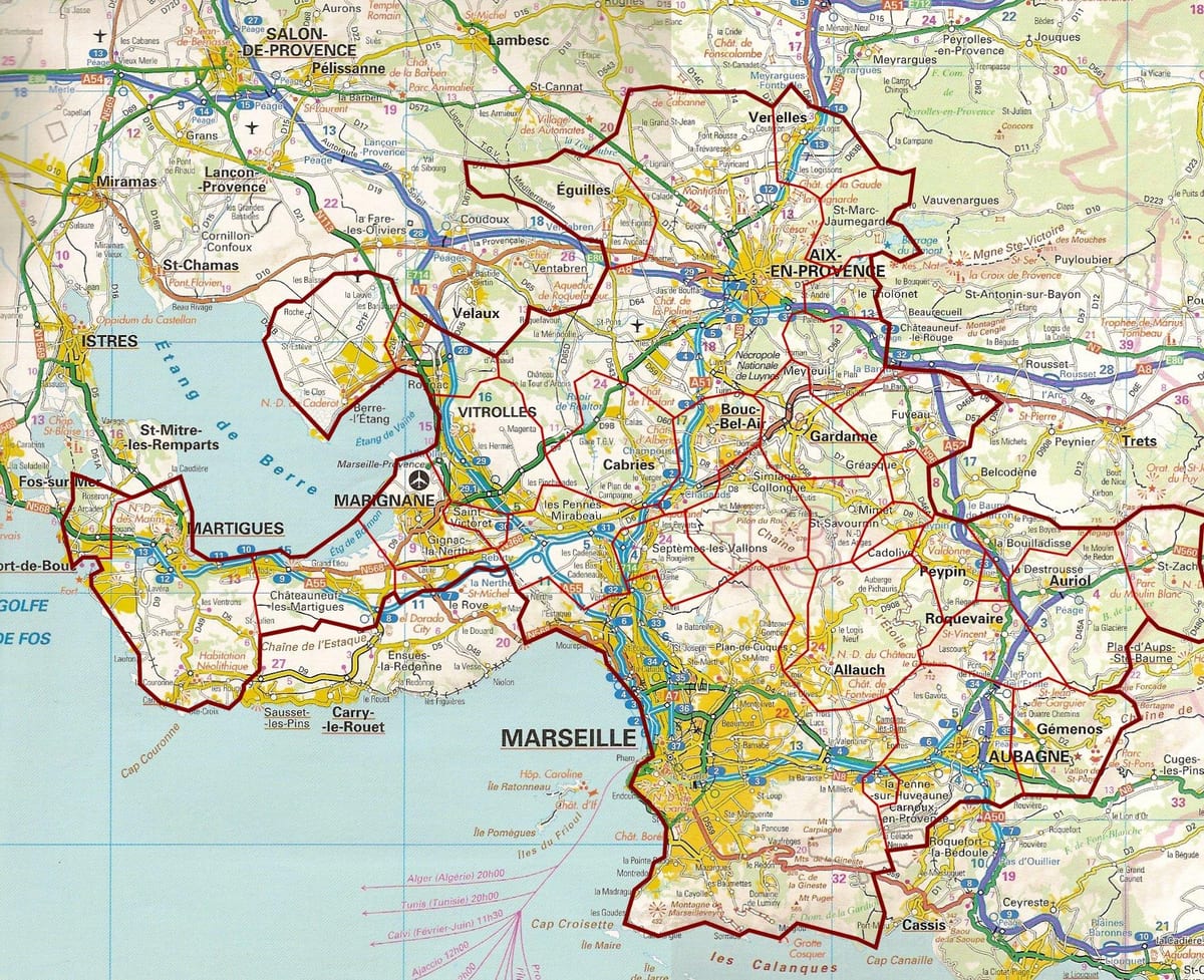 kaart Marseille ' s road