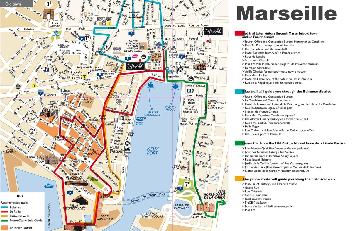 Marseille vanalinna kaart