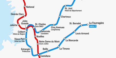 Kaart Marseille ' s metroo
